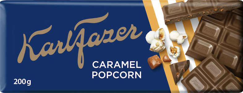 Karl Fazer Caramel Popcorn suklaalevy 200g