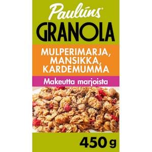 Paulúns granola mulperimarja, mansikka ja kardemumma 450g