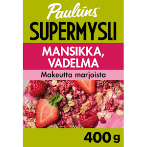 Paulúns Supermysli mansikka ja vadelma 400g