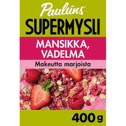 Paulúns Supermysli mansikka ja vadelma 400g