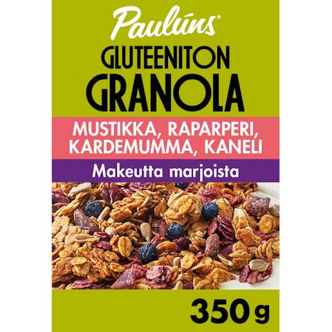 Paulúns gluteeniton granola 350g mustikka raparperi kardemumma kaneli