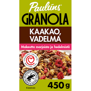 Paulúns granola 450g kaakao ja vadelma