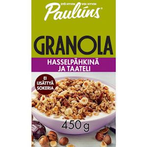 Paulúns granola 450g hasselpähkinä ja taateli