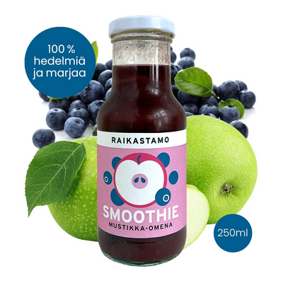 Raikastamo mustikka-omenasmoothie 250ml