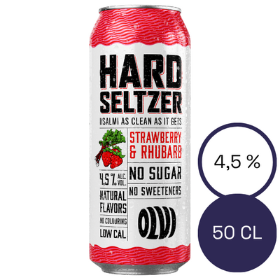 Olvi Hard Seltzer Strawberry-Rhubarb 4,5 % 0,5l