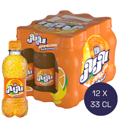 Juju Appelsiini sokeriton virvoitusjuoma 0,33l 12-pack