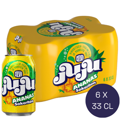 Juju Ananas sokeriton virvoitusjuoma 0,33l 6-pack