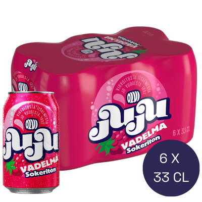 Juju Vadelma sokeriton virvoitusjuoma 0,33l 6-pack