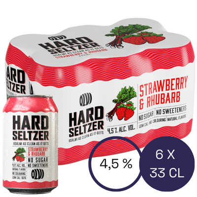 Olvi Hard Seltzer strawberry-rhubarb 4,5% 0,33l 6-pack