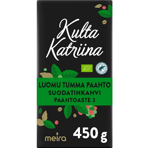 Kulta Katriina Luomu tumma paahto suodatinkahvi RFA450g