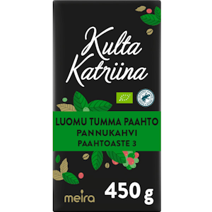 Kulta Katriina Luomu tumma paahto pannukahvi RFA 450g