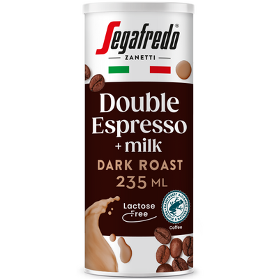 Segafredo maitokahvijuoma 0,235l double espresso+milk  laktoositon