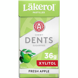 Läkerol dents apple fresh white ksylitolipastilli 36g