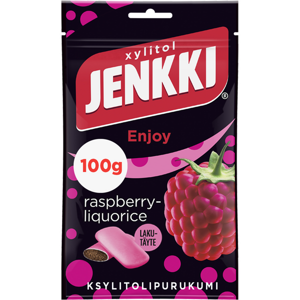 Jenkki Enjoy raspberry-liquorice ksylitolipurukumi 100g | K-Ruoka ...
