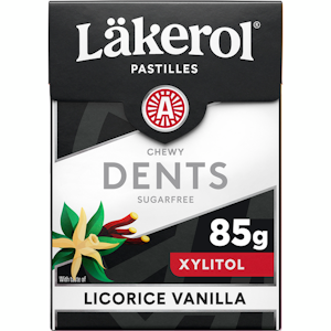 Läkerol dents liquorice vanilla ksylitolipastilli 85g