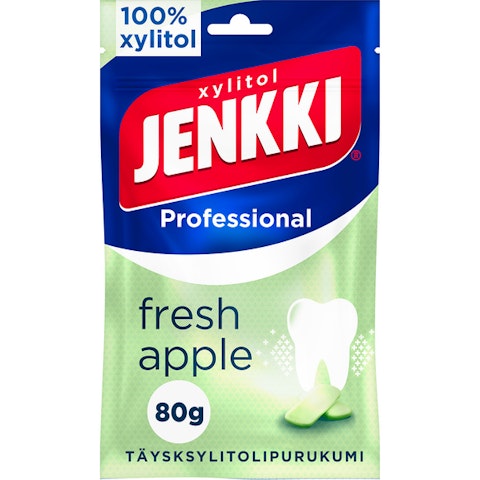 Jenkki professional täysksylitolipurukumi fresh apple 80g
