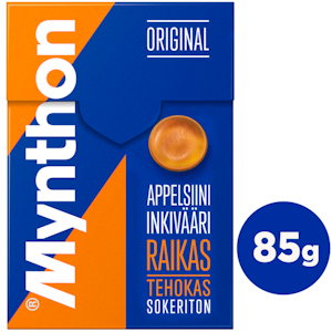 Mynthon kurkkupastilli 85g appelsiini-inkivääri sokerit