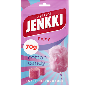 Jenkki Enjoy ksylitolipurukumi 70g Cotton Candy