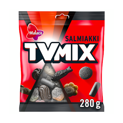 Malaco TV Mix Salmiakki makeispussi 280g