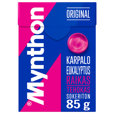 Mynthon Original Karpalo-Eukalyptus sokeriton +C  kurkkupastilli 85g