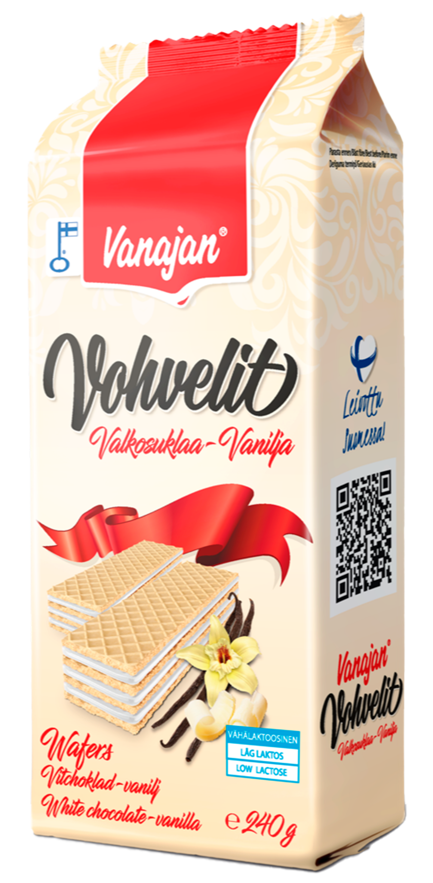 Vanajan Valkosuklaa-vaniljavohveli 240g