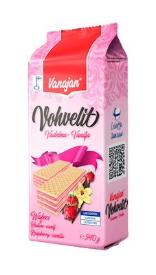 Vanajan Vadelma-vaniljavohveli 240g