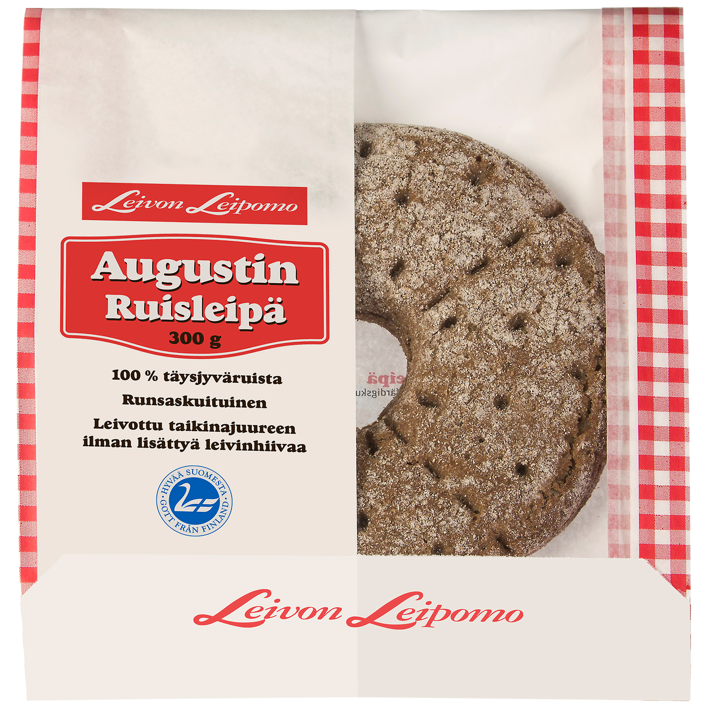 Leivon Augustin Ruisleipä 300g halkaistu