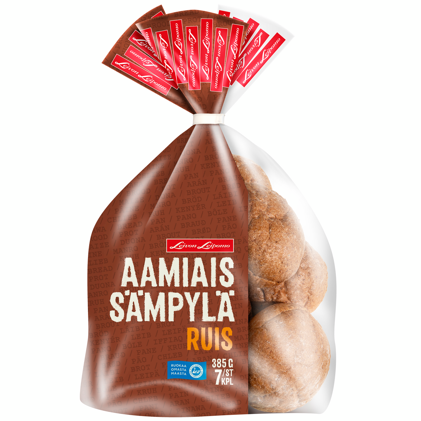 Leivon Leipomo Aamiaissämpylä Ruis 7 kpl 385g rukiinen vehnäsämpylä