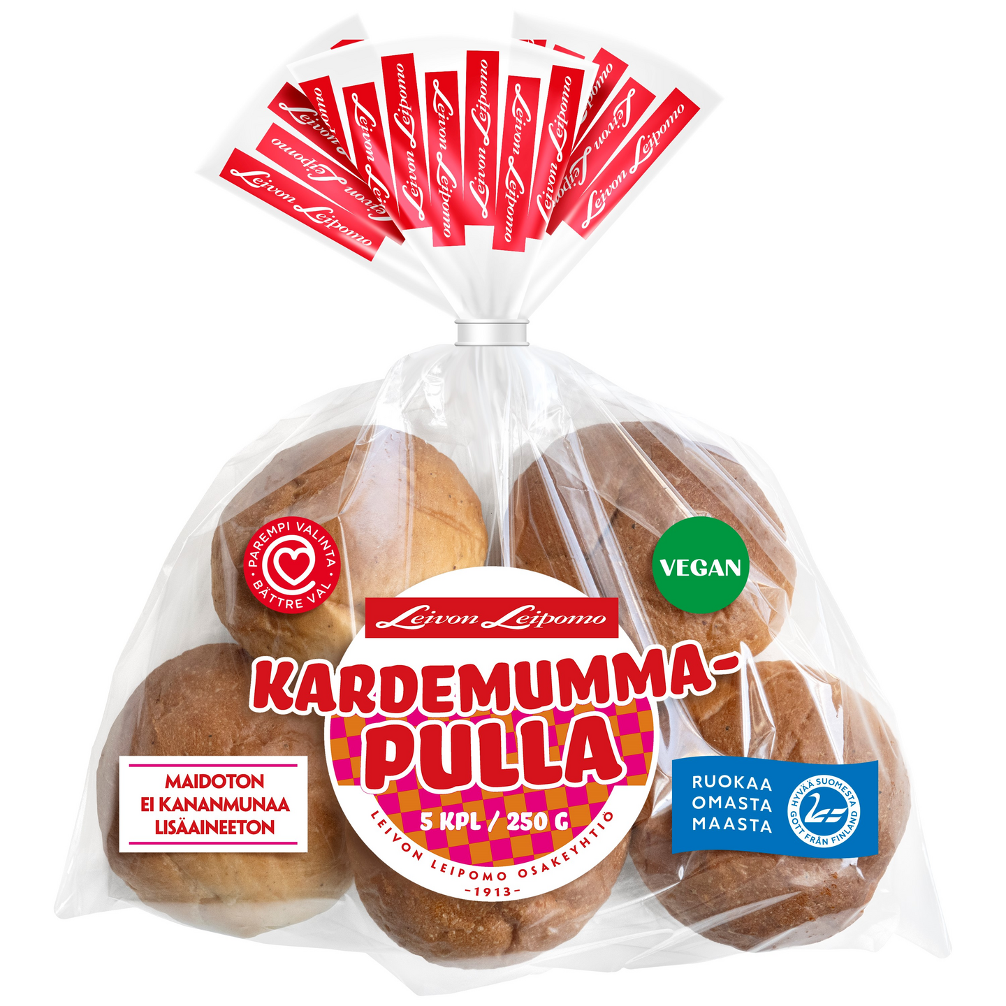 Leivon Kardemummapulla 250g, 5 kpl