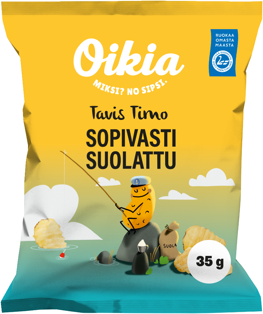 Oikia Tavis Timo sopivasti suolattu perunalastu 35g