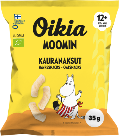 Oikia Moomin Luomu kauranaksut 35g 12kk  original gluteeniton