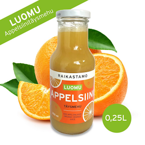 Raikastamo appelsiinitäysmehu 250ml luomu