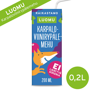 Raikastamo karpalo-viinirypälemehu 200 ml luomu