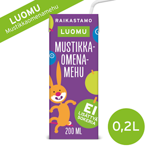 Raikastamo mustikka-omenamehu 200 ml luomu