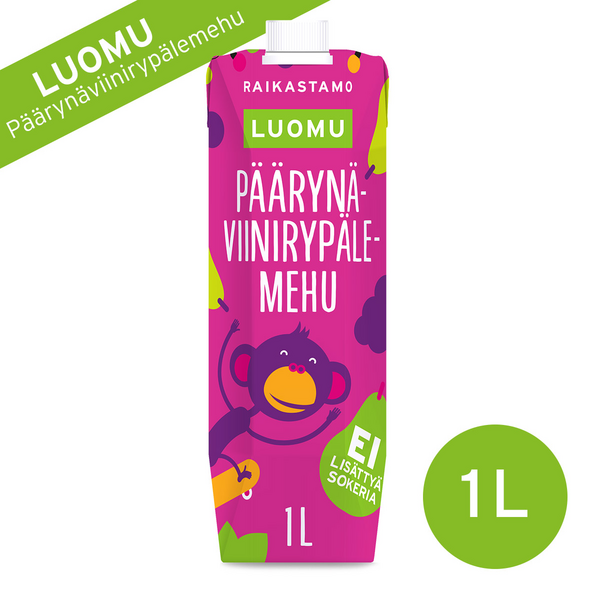 Raikastamo päärynä-viinirypälemehu 1l luomu