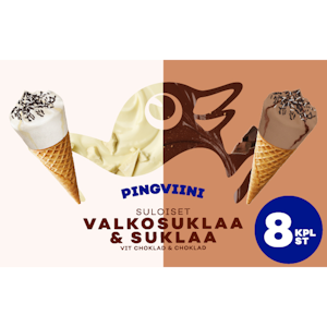 Pingviini tuutti 8x67g suklaa&vsuklaa 536g monipakkaus