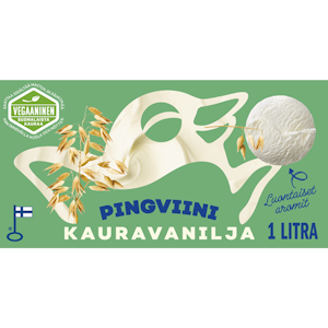 Pingviini vegaaninen kaurajäätelö kotipakkaus Vanilja 1L/540g