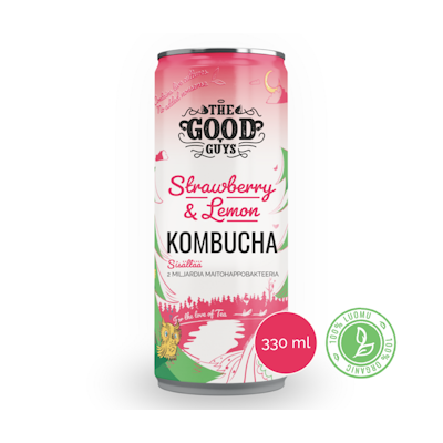 The Good Guys Strawberry & Lemon Kombucha 0,33l luomu