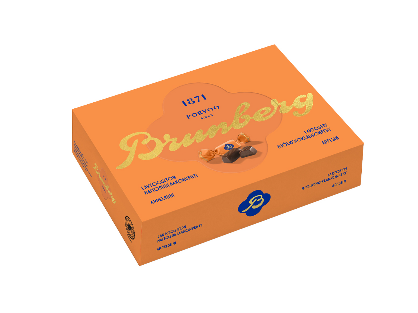 Brunberg Laktoositon Maitosuklaakonvehti Appelsiini 250g