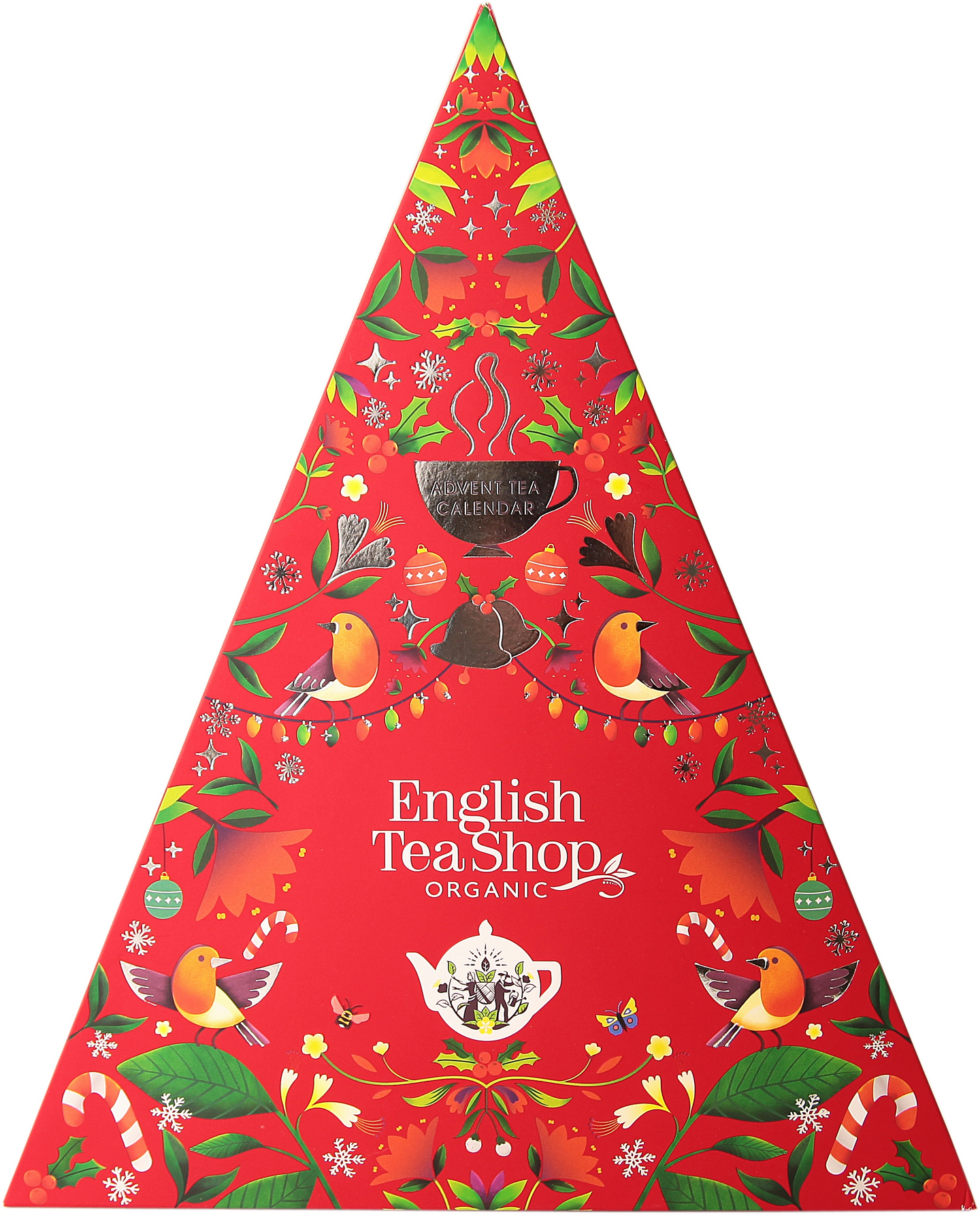 English Tea Shop Teejoulukalenteri punainen pyramidi 50g luomu