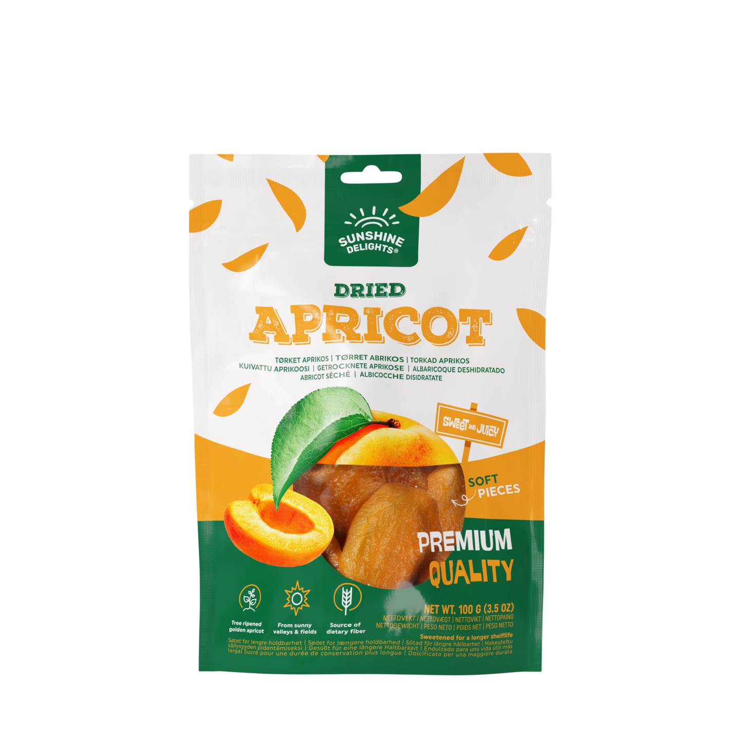 Sunshine Delights kuivatt aprikoosi 100g