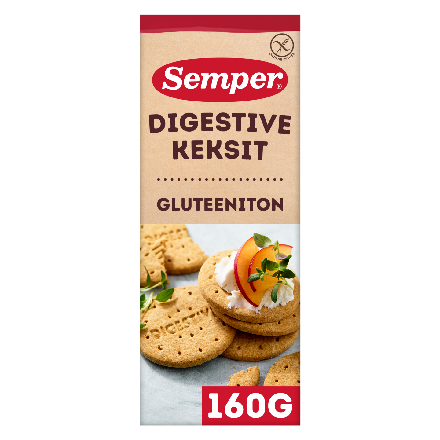 Semper Digestive keksi 160g gluteeniton