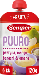 Semper 120g Puuro päärynä & mango alkaen 6 kk