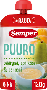 Semper Puuro 120g päärynä apriko 6+