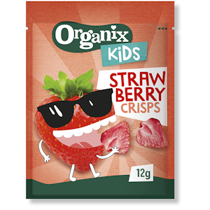 Organix Kids Strawberry chips pakastekuivattuja luomumansikkalastuja 12g