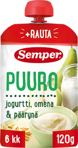 Semper Puuro, jogurtti, omena & päärynä 120g 6kk