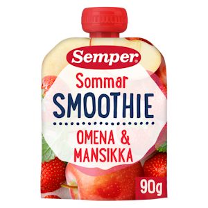 Semper Smoothie Sommar Omenaa ja mansikkaa 90g alkaen 6 kk lasten hedelmäsose