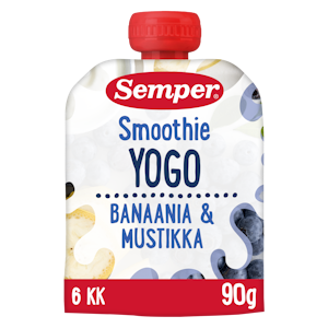 Semper Smoothie 90g banaania, jogurttia ja mustikkaa alkaen 6 kk