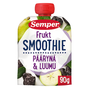 Semper Frukt smoothie päärynä luumu 90g 6kk