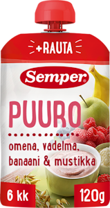 Semper puuro omena vadelma banaani ja mustikka 120g 6kk